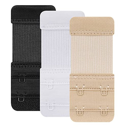 Women's Bra Extenders 4 Hook / 3 Hook / 5 Hook / 2 Hook Soft Comfortable Stretchy Bra Extension Strap - color: 2 Hook 3/4 Inch, Black, Beige, White
