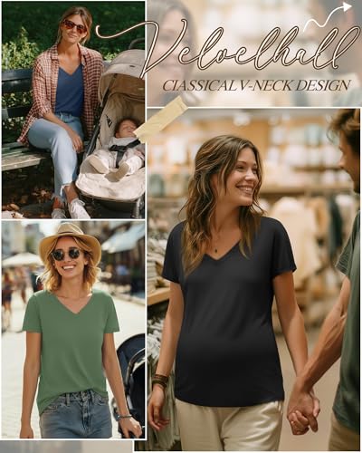 4 Pack Women's Nursing Maternity Shirts, 4-Color, XX-Large