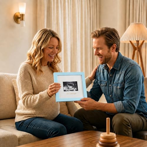 KINLINK Baby Sonogram Picture Frame, Ultrasound Picture Frame Light Blue - color: Light Blue, size: 6x6