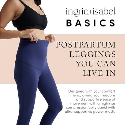 Ingrid & Isabel Basics Postpartum Compression Leggings - color: Navy Blue, size: Small