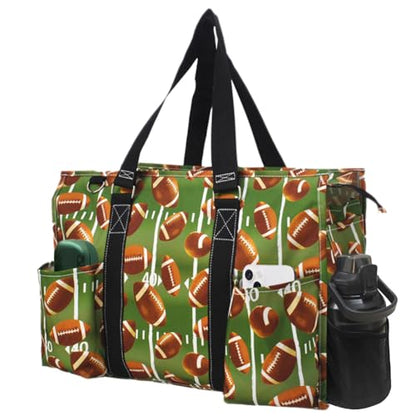 NGIL Work Tote Bag with Exterior Pockets - color: Football-black