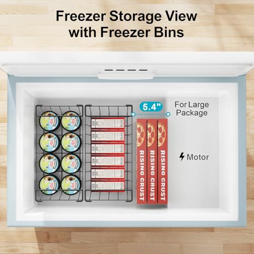 iSPECLE Chest Freezer Organizer - Small Storage Baskets for 7 Cu.Ft, 8 Pack - color: 8-Pack Black