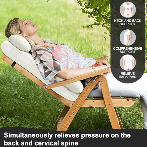 2-in-1 Neck & Lumbar Support Pillow with Adjustable Height and Ergonomic backrest Design, Suitable for recliners, Sofas, high-Back Rocking Chairs, Relieve Back Pressure. (White) - color: White