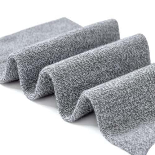LEVSOX Bamboo Viscose Compression Socks Wide Calf 15-20 mmHg with Cushioned - color: Grey/White, size: Large