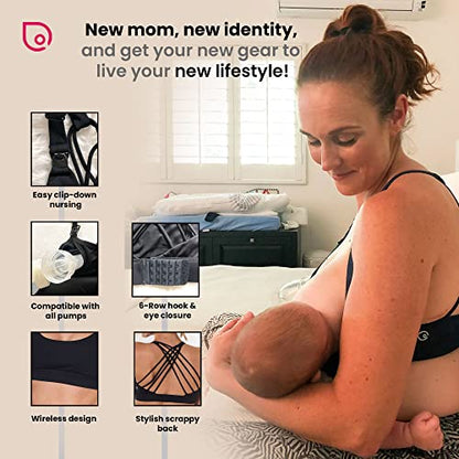 Sweat and Milk Océane 2 Medium Support Nursing & Sports Bra, Strappy Back, Breastfeeding, No Pumping, Maternity Bra - size: Medium