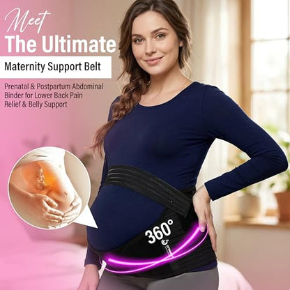Maternity Support Belt (XLarge/100-130cm) – Adjustable Pregnancy Belly Band for Back, Hip & Pelvic Support | Prenatal & Postpartum Abdominal Binder for Lower Back Pain Relief & Belly Support - size: X-Large