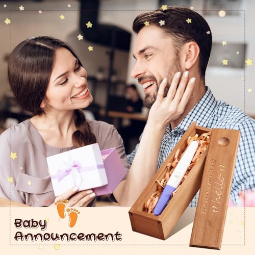 Qunclay Pregnancy Test Gifts Box Keepsake Announcement - color: Brown