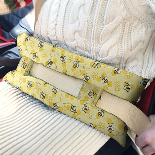 Supfitness Mastectomy Pillow Hysterectomy Pillows C Section Recovery Must Haves Essentials Products Seat Belt Cushion Post Surgery Gifts for Women Breast Pillow Cushion with Insert Ice Pockets - color: Bee