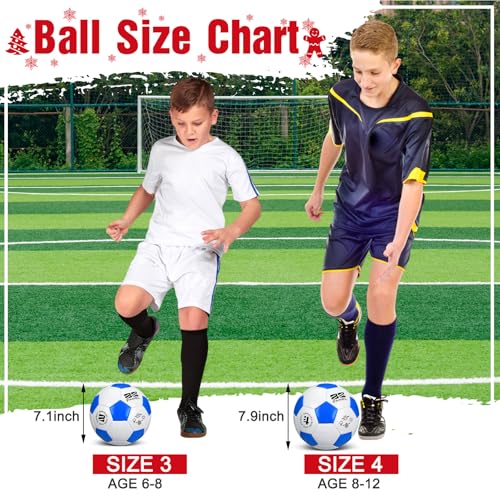 Shappy 2 Pcs Soccer Balls Bulk with Pump Mesh Bag - color: Blue, White, size: Size 3