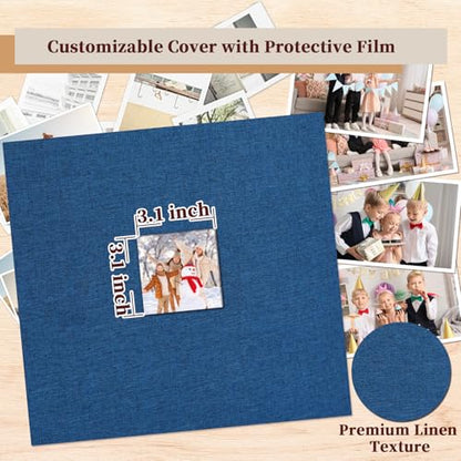 12x12 Inch Large Scrapbook Photo Album, 3 Ring Binder, Navy - color: Navy, size: 12"x12" 40Sheets
