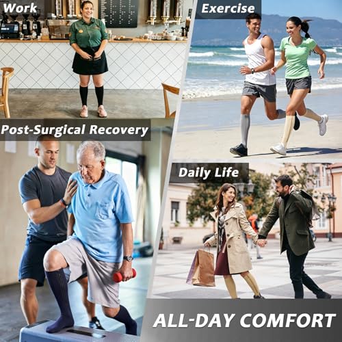 Ailaka Medical 15-20 mmHg Zipper Compression Socks Women Men - color: Black, size: Large/X-Large (1 Pair)