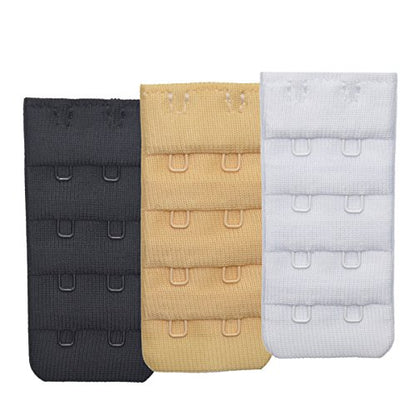 Ultra Soft Bra Extender Band Breathing Room 4 Rows Hook & Eye Extension Strap - color: 2 Hooks - 1/2 Inches Between Centers (3pcs/Pack)