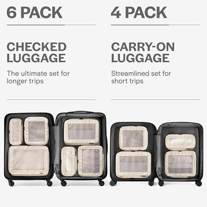 Aerotrunk Compression Packing Cubes for Travel, 4-Pack, Beige - color: Beige, size: 4-Pack