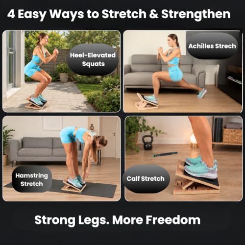 Swara 14″ Wide Ankle Board for Calf Stretching & Exercise, 400 lbs Capacity - size: 14x14 Inch