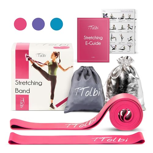 Ballet Stretch Bands Set with Foot Mini Loop, Splits Flexibility Trainer - color: Charm Pink Small