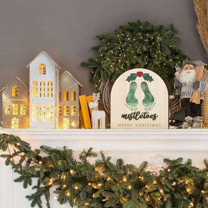 Beeveer Christmas Baby Footprint DIY Crafts Mistletoe, Classic - style: Classic