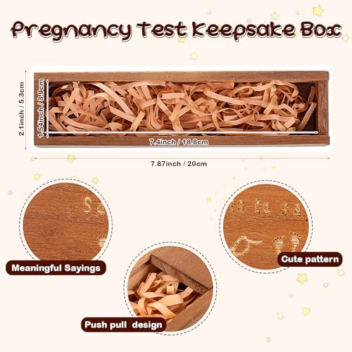 Qunclay Pregnancy Test Gifts Box Keepsake Announcement - color: Brown