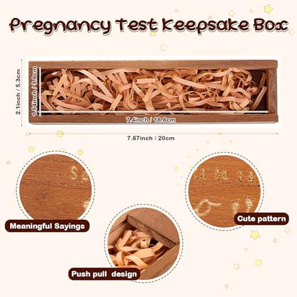 Qunclay Pregnancy Test Gifts Box Keepsake Announcement - color: Brown