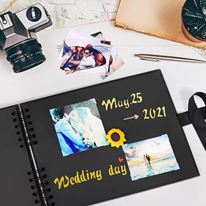 Vienrose Scrapbook Album 80 Pages 11x8 Inch Black - color: Purple