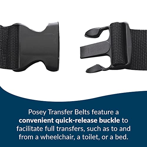 Posey 6537Q Gait Belt, Transfer Belt with Handles, Black and Green, 1 Belt