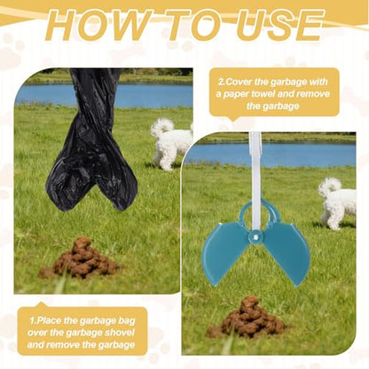Poop Scooper 11" Long Handle No Touch Dog Poop Scooper Grabber - color: Black