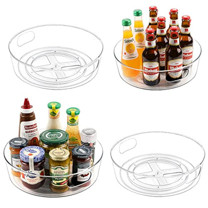 Guzon 4 Pack Lazy Susan Turntable, 11.5" Rotating Organizer with Handles - size: 11.5"-4pc