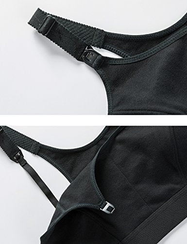 Gratlin Cotton Nursing Bra for Breastfeeding - color: Black, size: 4X-Large