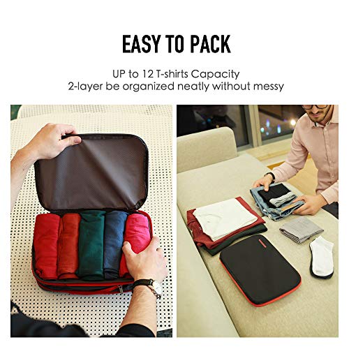 Bee Nesting 9L Compression Packing Cube Travel Organizer - color: Black Red, size: 9 L