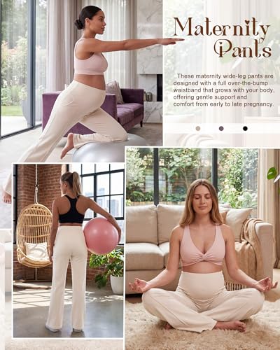 Skicuff 2 Pack Womens Maternity Pants Over The Belly - color: Taupe/Beige, size: Small