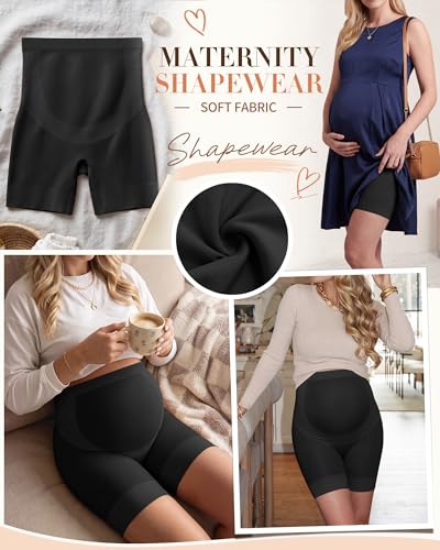 3 Pack Maternity Shapewear Shorts - color: Black, Black, Black, size: Medium