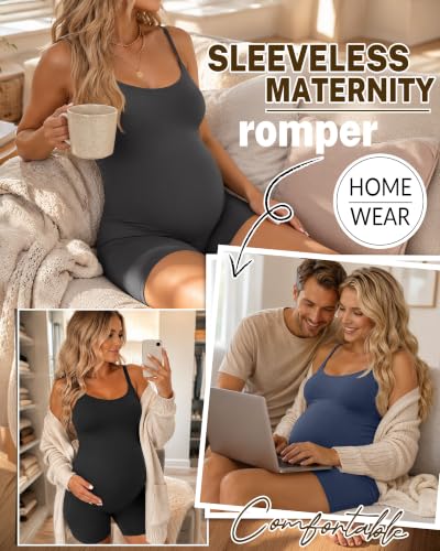 3 Pack Women's Maternity Bodysuits - color: Haze Blue, Dark Gray, Black, size: Medium
