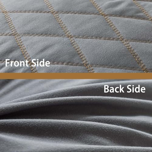 WhatsBedding Memory Foam Body Pillow with Cover, Long Bed Pillow for Adults - color: Grey Pillow+ Grey Pillowcase