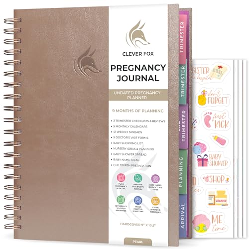 Clever Fox Pregnancy Journal, Expecting First Time Mom Planner Pearl - color: Pearl, size: 9" x 10.5" Regular Edition