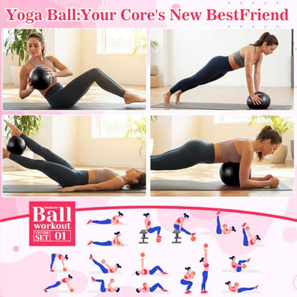 Teyva 40 Pcs Small Pilates Ball Bulk 9 Inch Mini Yoga Balls - color: Solid Black