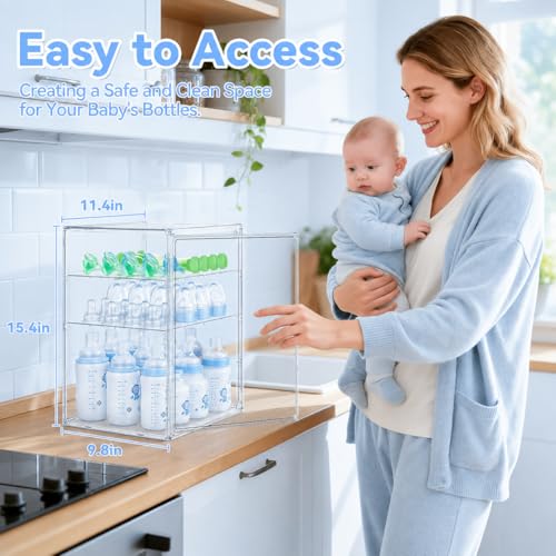 Baby Bottle Storage Organizer for Countertop Cabinet - size: X-Large: 15.35" x 9.84" x 11.42"