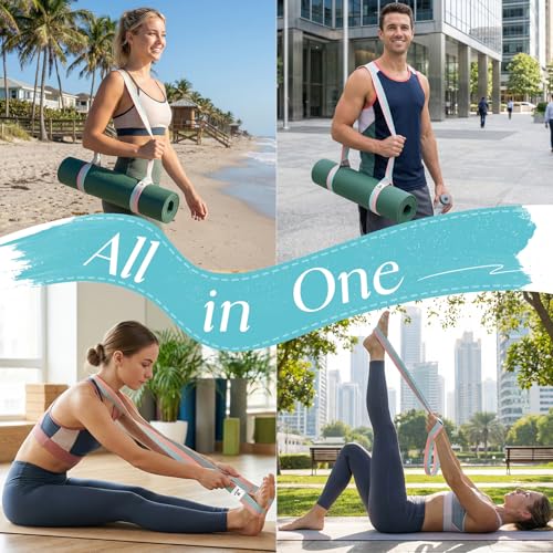 Tumaz Yoga Mat Strap Adjustable Carrier for All Yoga Mats, 2 Sizes - color: 10. Classic Blue, size: 64 IN