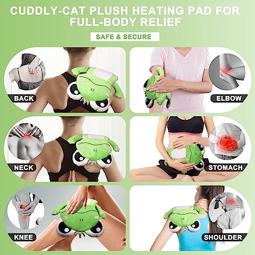 Microwave Heating Pad for Period Cramps Pain Relief, 16"×12" Plush, Frog - size: Frog