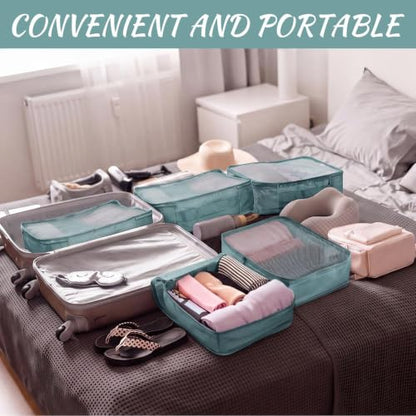Silkfly 8 Pcs XL Packing Cube for Travel Luggage,Simple,Gray Blue - color: Gray Blue, size: Simple