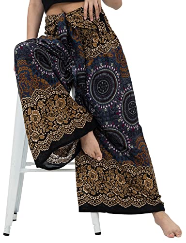 B BANGKOK PANTS Women's Boho Palazzo Pants - color: Bohorose Brown, size: One Size