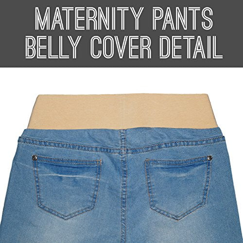 Hybrid & Company Women's Maternity Stretch Jeans - color: Light Blue2, size: Medium
