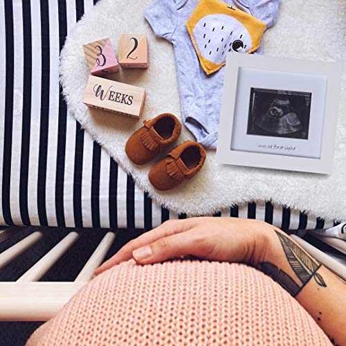 IHEIPYE Baby Sonogram Photo Frame Ultrasound Picture Frame White - color: White with Silver Text, size: Single Opening - 1 Pack