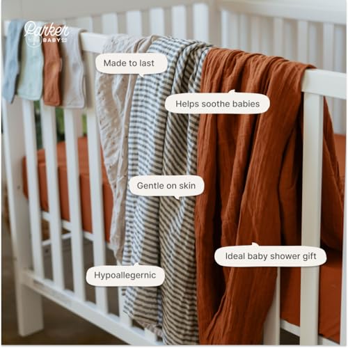 Parker Baby Co. Soft Muslin Baby Swaddle Blankets, 3 Pack - Clay Set - color: Clay