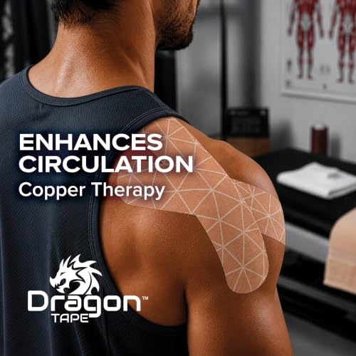 Dragon Tape Copper Infused Kinesiology Tape, Blue, Double Roll - color: Blue, size: Double Roll