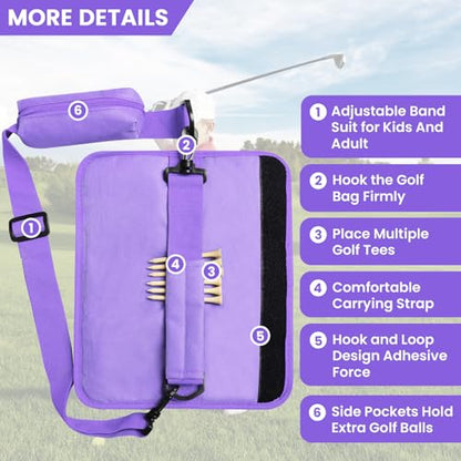 FINGER TEN Mini Golf Bag for 3-7 Clubs - color: Purple with Ball Pouch, size: 1Pc