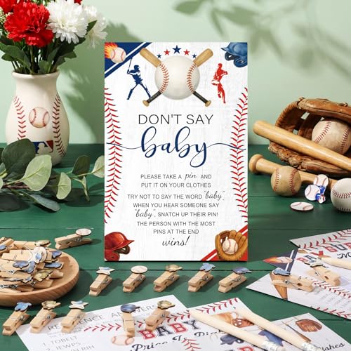 Patelai 321 Pcs Baby Shower Games Supplies, Baseball - style: Baseball