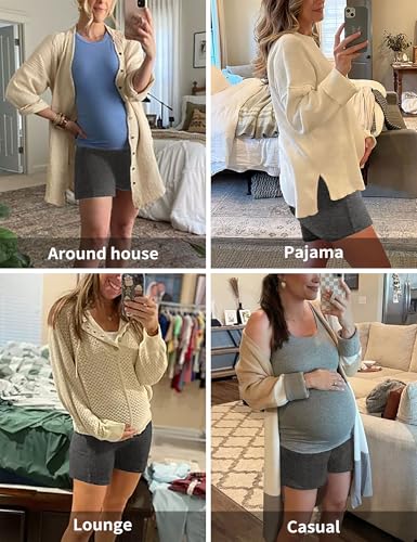 Peauty Over Belly Maternity Lounge Shorts, Buttery Soft Pajama Bottoms - color: Heather Grey, size: XX-Large