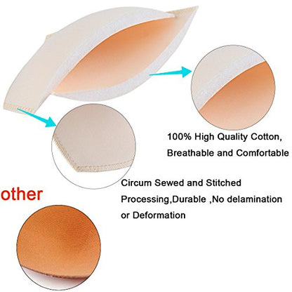 Bra Pad Inserts 4 Pairs, Push up Bra Pads - color: Beige Triangle, size: 00