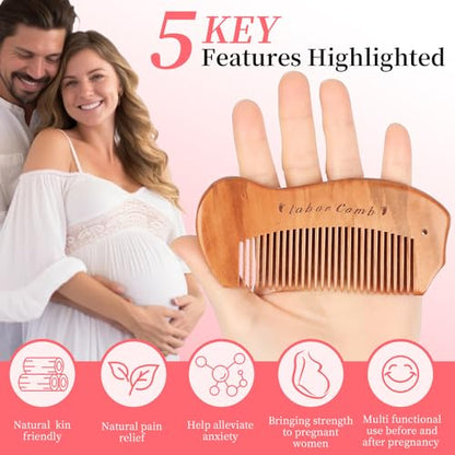 Labor Comb for Pregnancy - Wooden Birthing Essential and New Mom Gift - color: 1 Pack-Fish