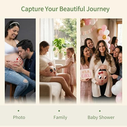 9 Sheets Pregnant Belly Stickers, Cute Cartoon Maternity Photo Props Set - style: Cute