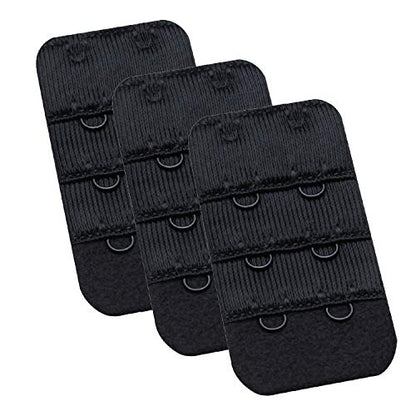 Wingslove Womens Bra Extender Bra Band Breathing room 3pcs-Pack Multi-size - color: Black, 2 Hook 1/2 Inch